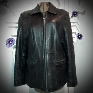 Lambskin Leather Apt.9 Zip Up Jacket. SZ Large.